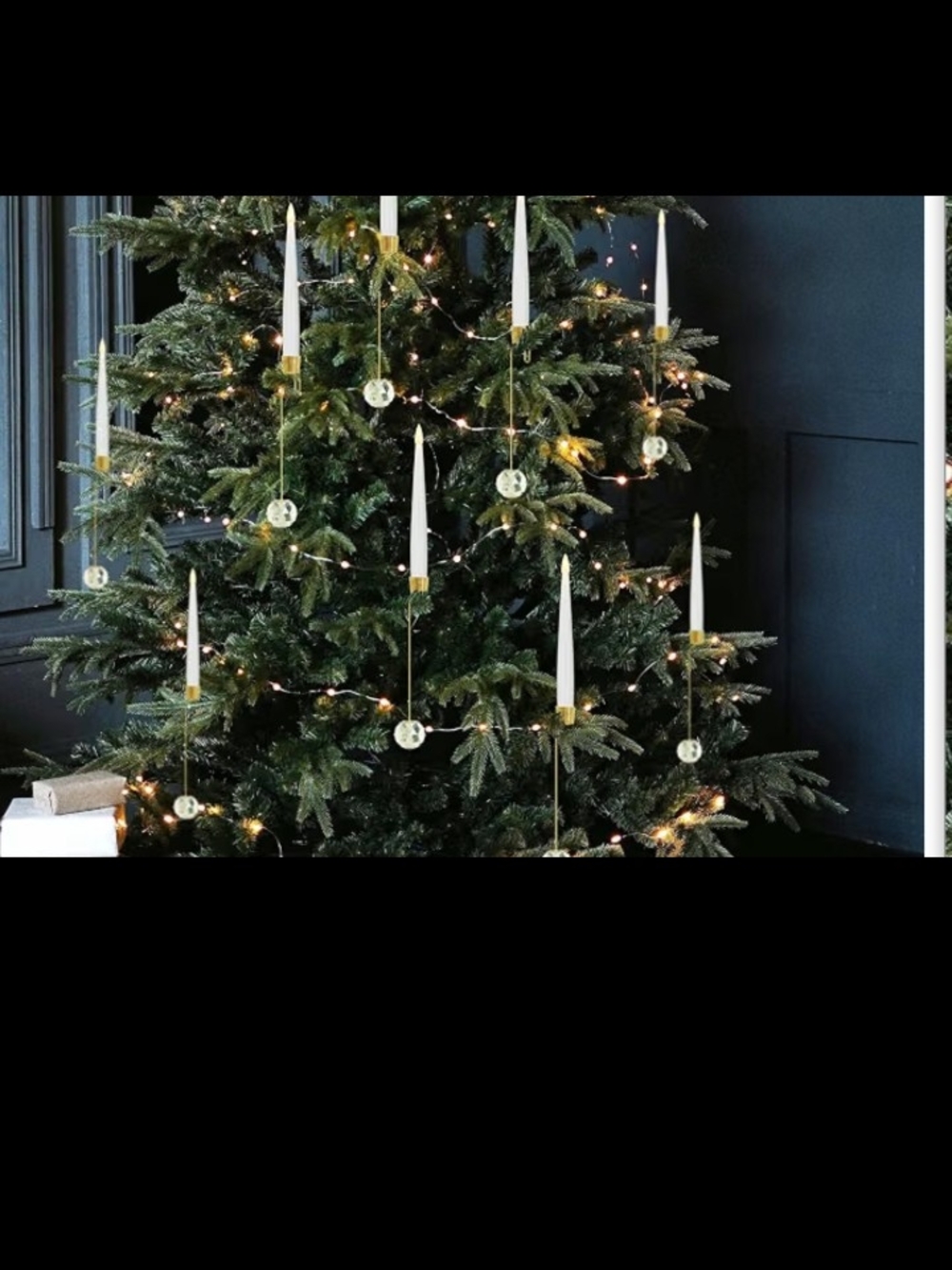 10 Christmas Tree Candles With Crystal Weights NWOT